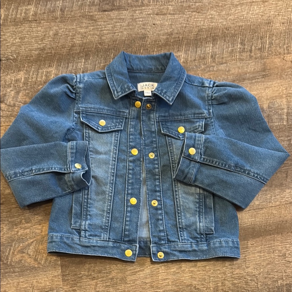 Janie and Jack Blue Denim Jacket with gold Accents